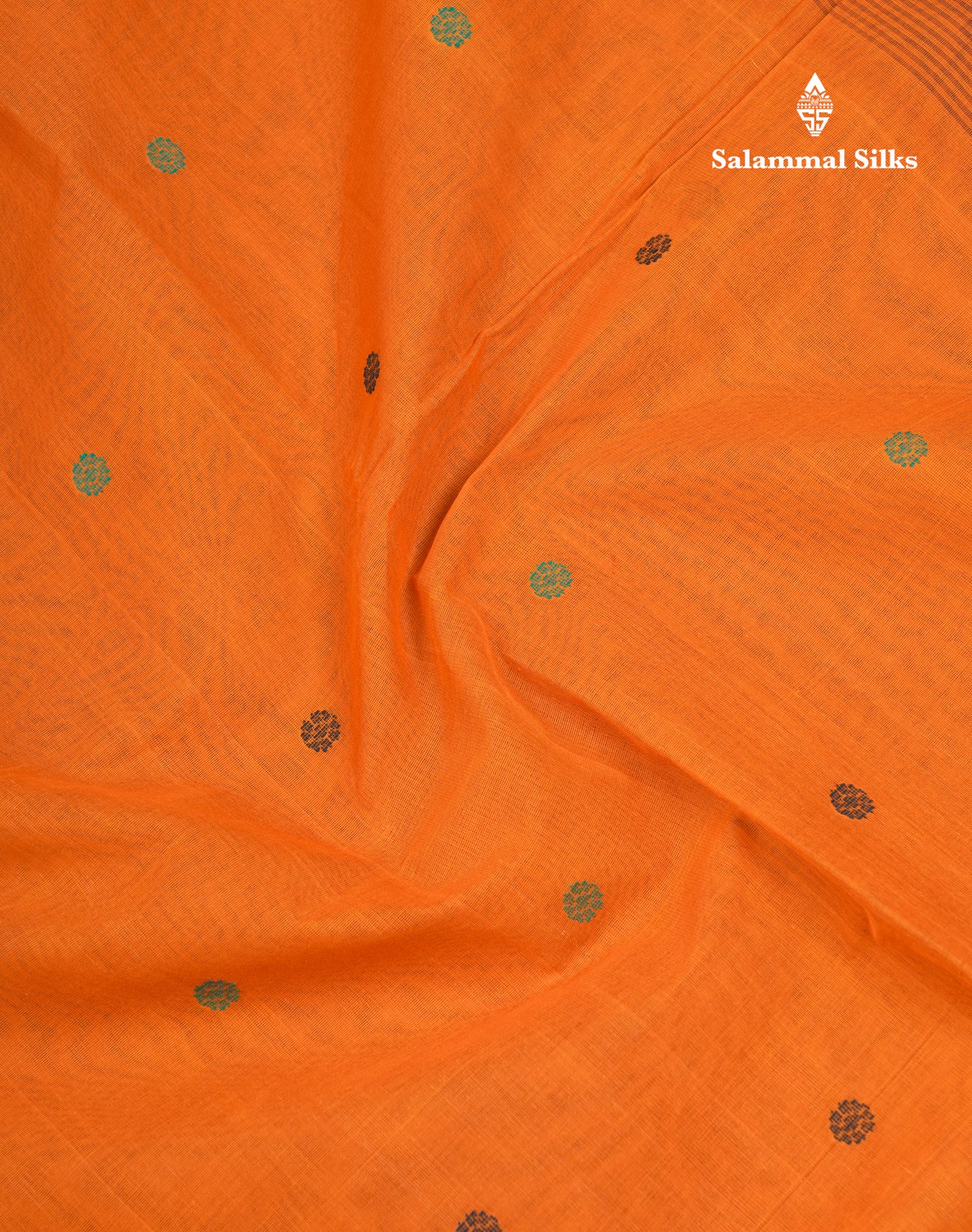 Beautiful Dark Brown Thread Work Butta Pure Cotton Saree With Contrast Dark Sandal Border