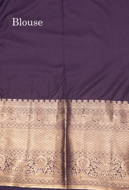 Sapphire Green Colour Semi Silk Saree With Contrast Long Navy Blue Border