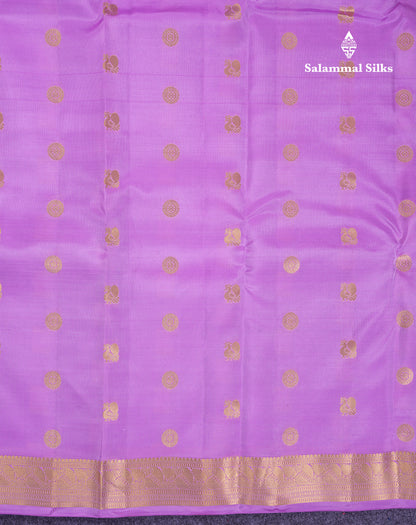 Beautiful Lavender Puremix Silk Saree With Traditional Small Border