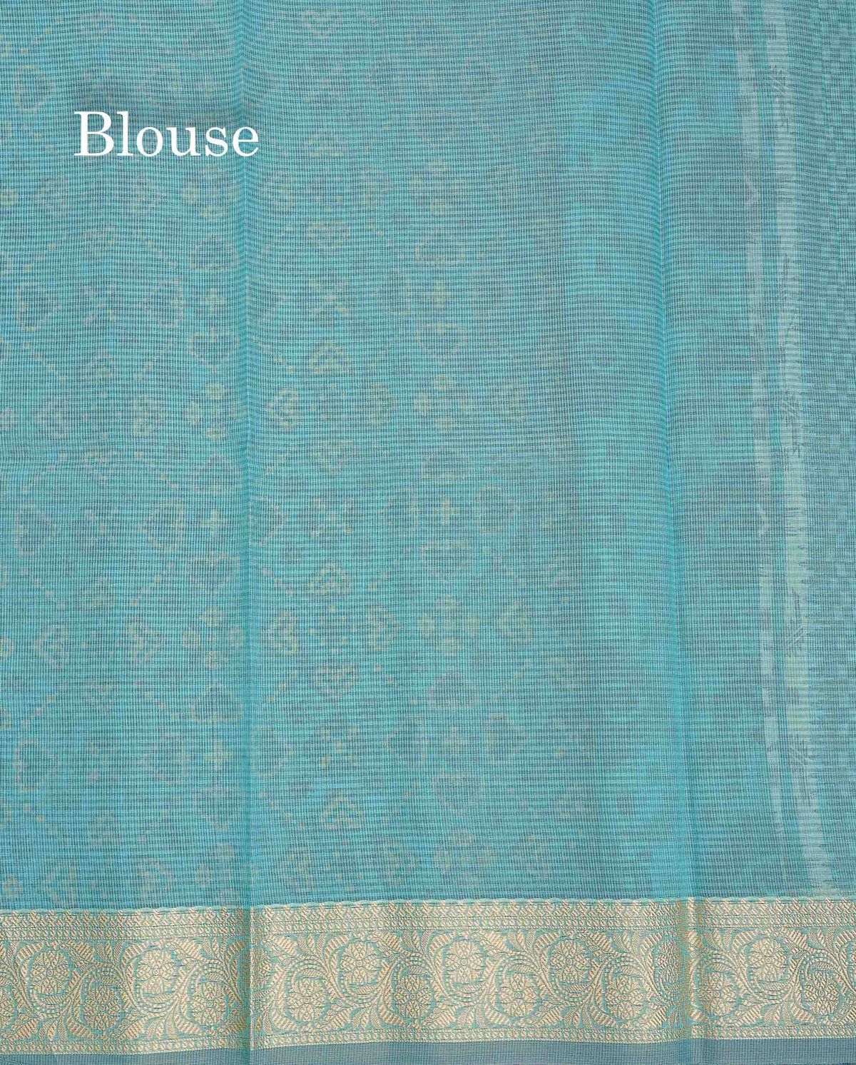 Kota Cotton Saree - Aqua Blue Colour Body With Fancy Thread Border