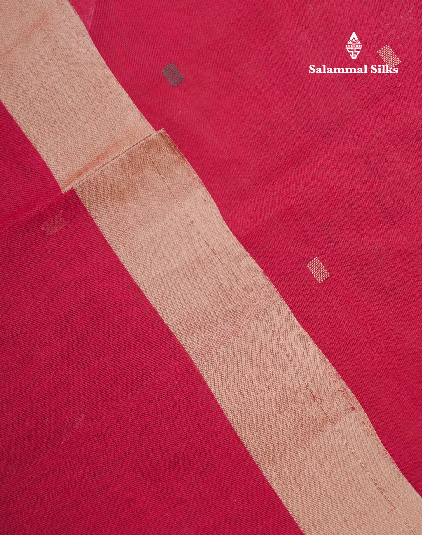 Beautiful Dark Brown Thread Work Butta Pure Cotton Saree With Contrast Dark Sandal Border