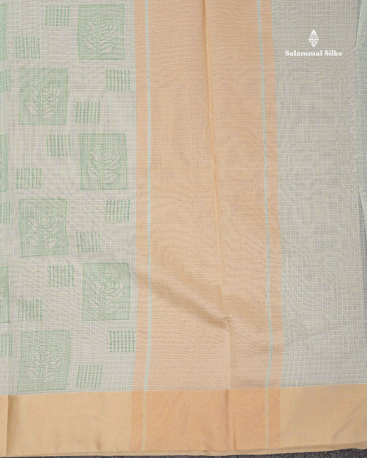 Kota Cotton Saree - Light Green Colour Body With Sandal Plain Border