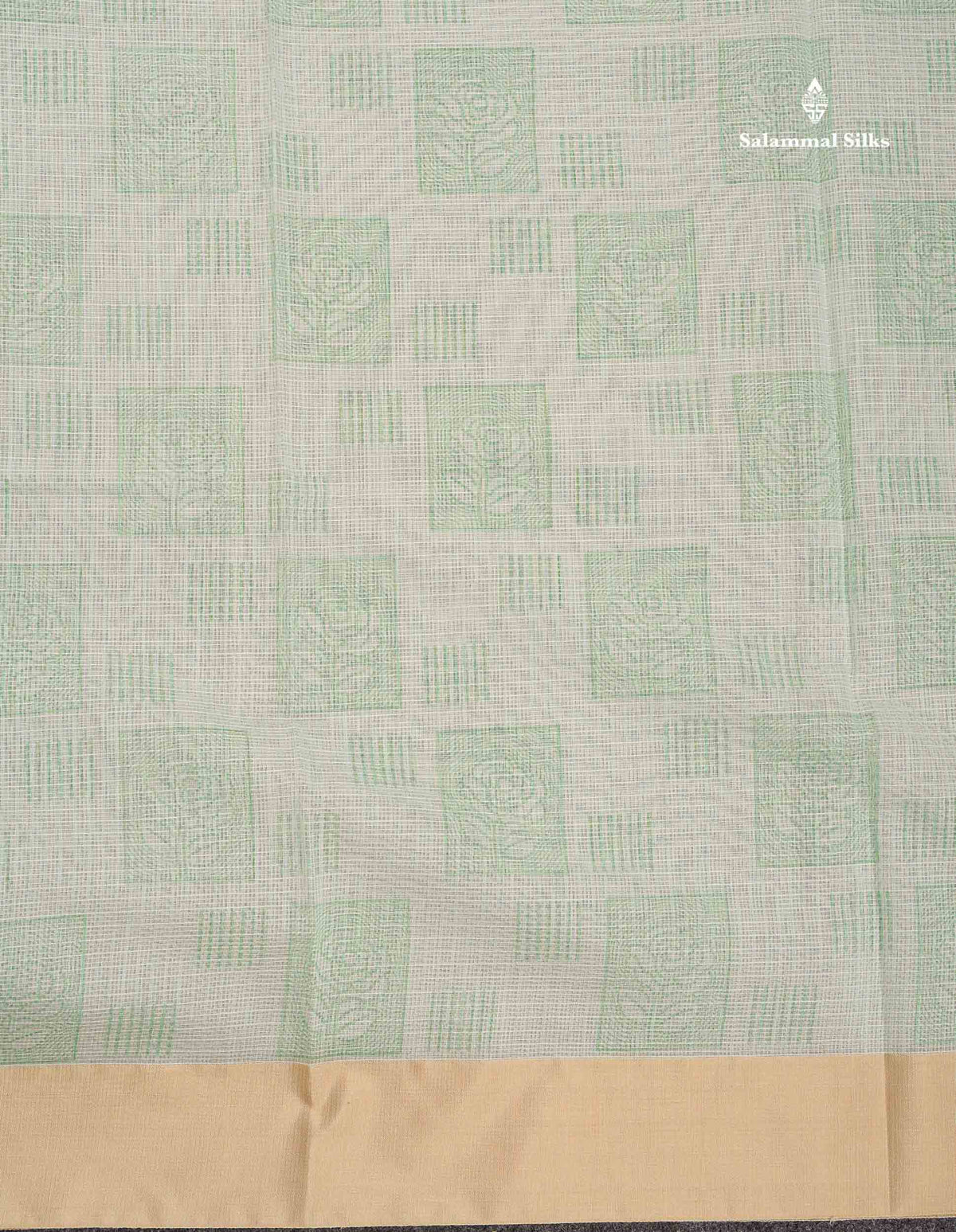 Kota Cotton Saree - Light Green Colour Body With Sandal Plain Border