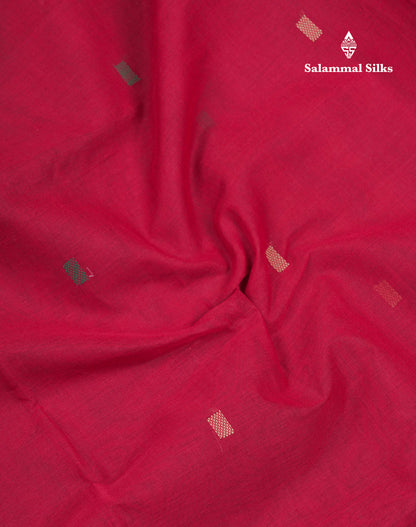 Beautiful Dark Brown Thread Work Butta Pure Cotton Saree With Contrast Dark Sandal Border