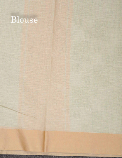 Kota Cotton Saree - Light Green Colour Body With Sandal Plain Border