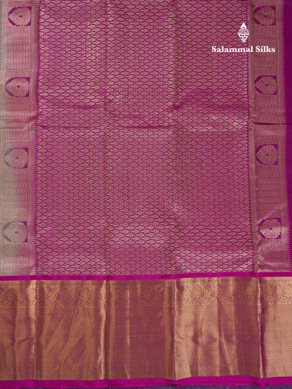 Beautiful Greenish Grey Puremix Silk Saree With Contrast Magenta Traditional Evening Morning Border