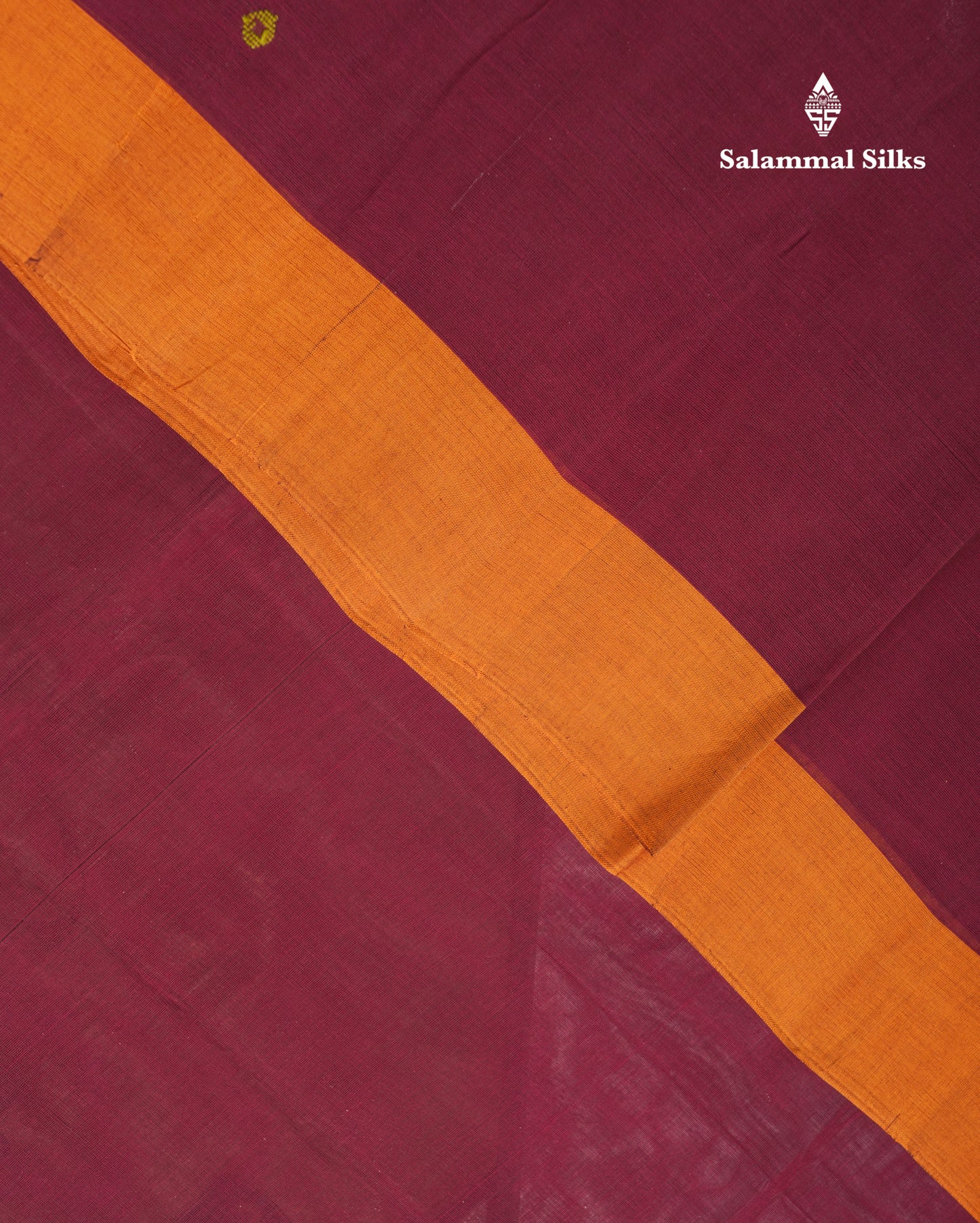 Beautiful Dark Brown Thread Work Butta Pure Cotton Saree With Contrast Dark Sandal Border