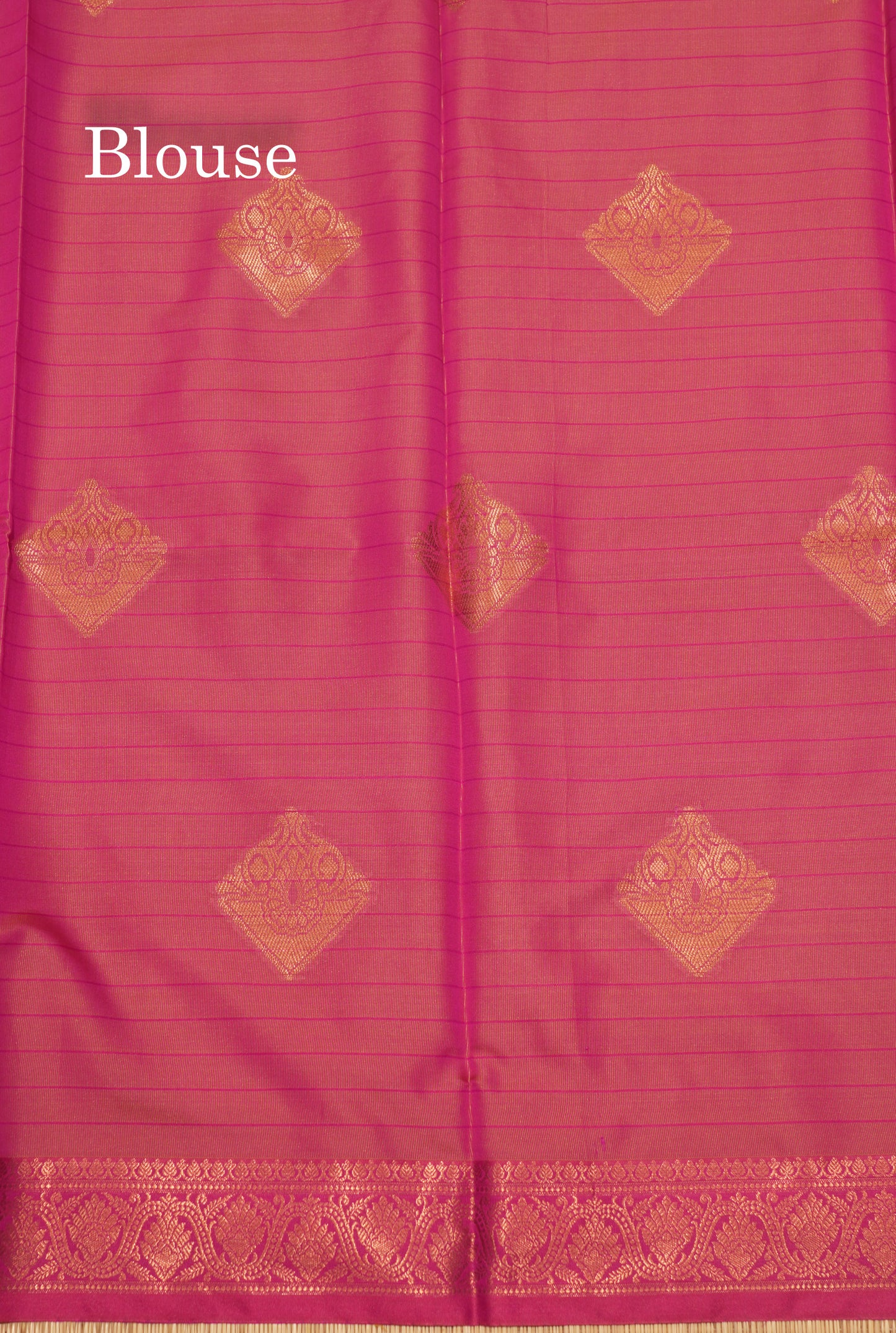 Mustard Yellow Colour Checks Semi Silk Saree With Pink Small Border