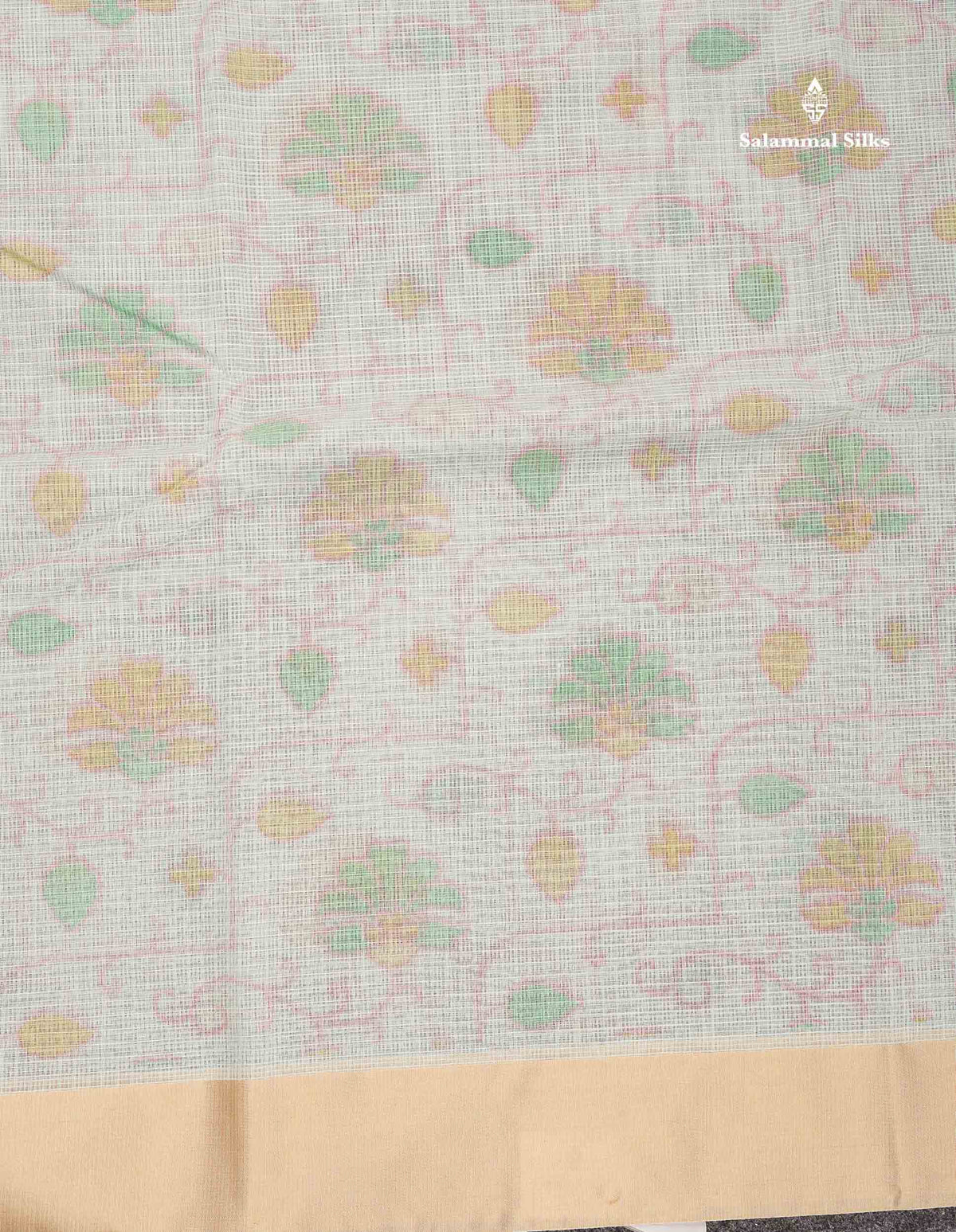 Kota Cotton Saree - Light Pista Green Colour Body With Sandal Plain Border