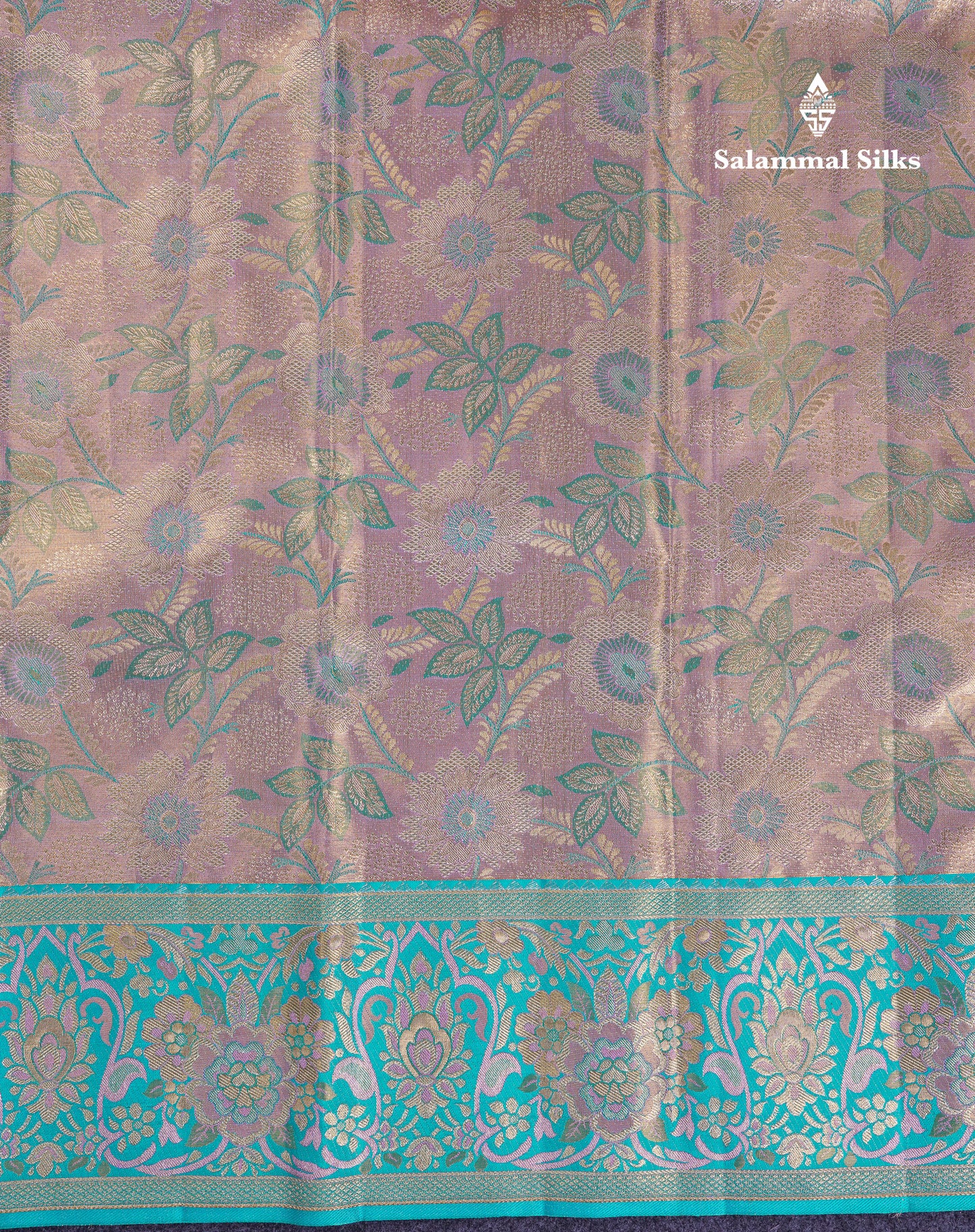 Beautiful Light Lavender Tissue Menakari Work Bridal Pure Kanjivaram Silk Saree With Contrast Sapphire Blue Fancy Border