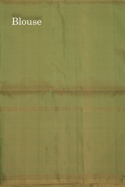Rexona Green Colour Pure Kanjivaram Soft Silk Saree With Light Elaichi Green Border
