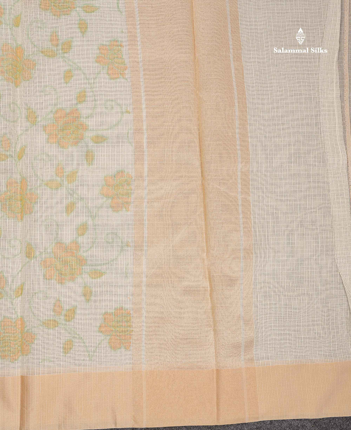 Kota Cotton Saree - Cream Colour Body With Sandal Plain Border