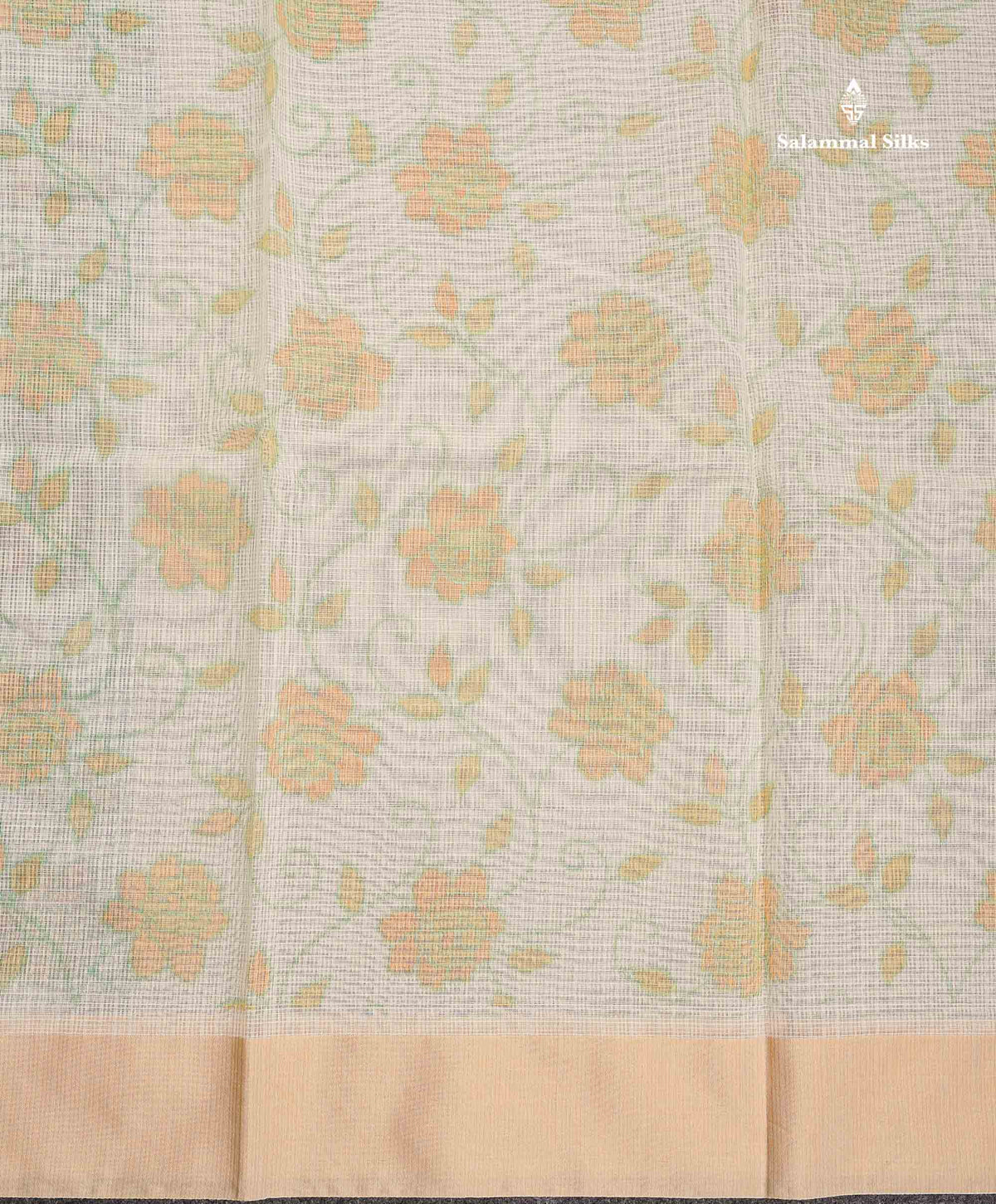 Kota Cotton Saree - Cream Colour Body With Sandal Plain Border