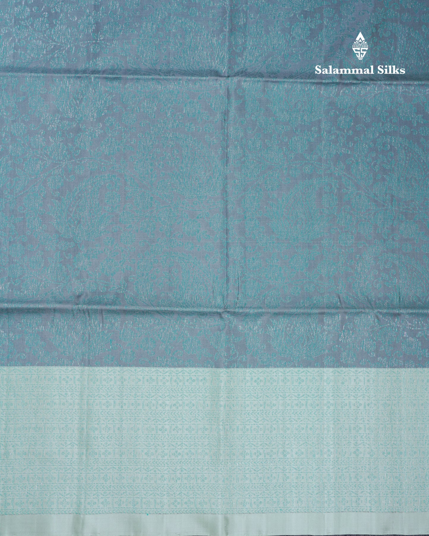 Beautiful Grey Pure Kanjivaram Soft Silk Saree With Contrast Ice Blue Border