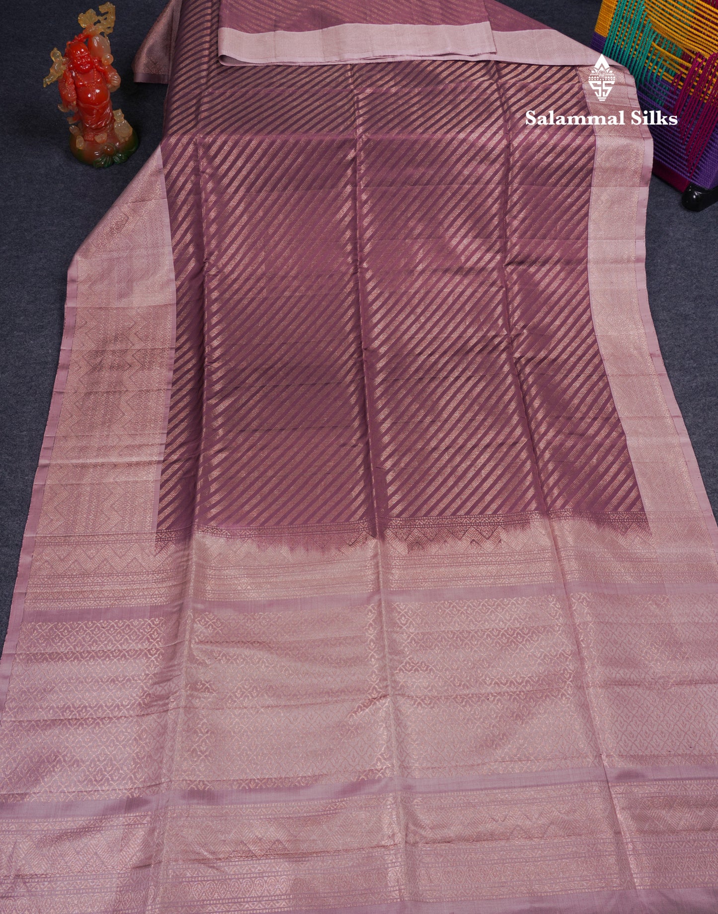 Beautiful Chocolate Brown Pure Kanjivaram Soft Silk Saree With Contrast Onion Pink Border