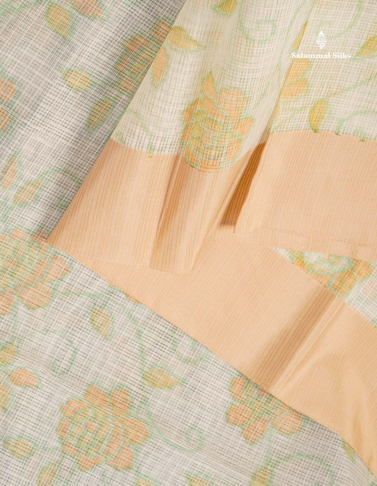 Kota Cotton Saree - Cream Colour Body With Sandal Plain Border