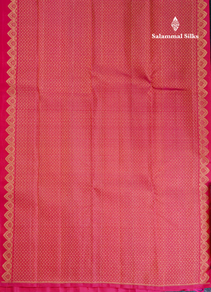 Light Chocolate Fancy Pure Kanjivaram Silk Saree With Contrast Pink Blouse