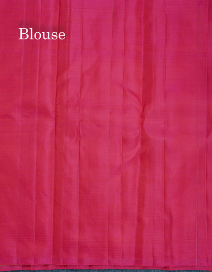 Light Chocolate Fancy Pure Kanjivaram Silk Saree With Contrast Pink Blouse