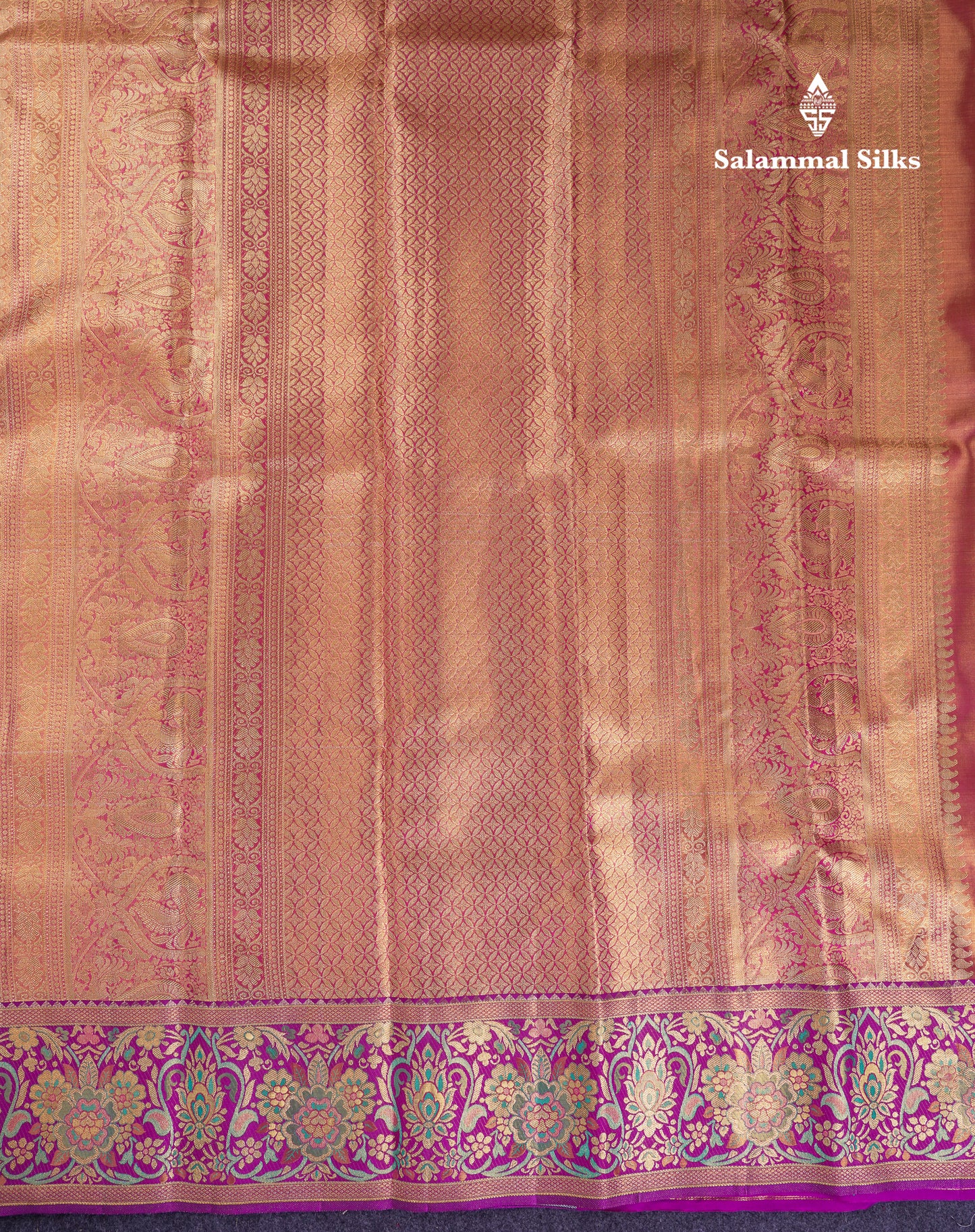 Beautiful Sapphire Green Tissue Meenakari Work Bridal Pure Kanjivaram Silk Saree With Contrast Vadamalli Fancy Border