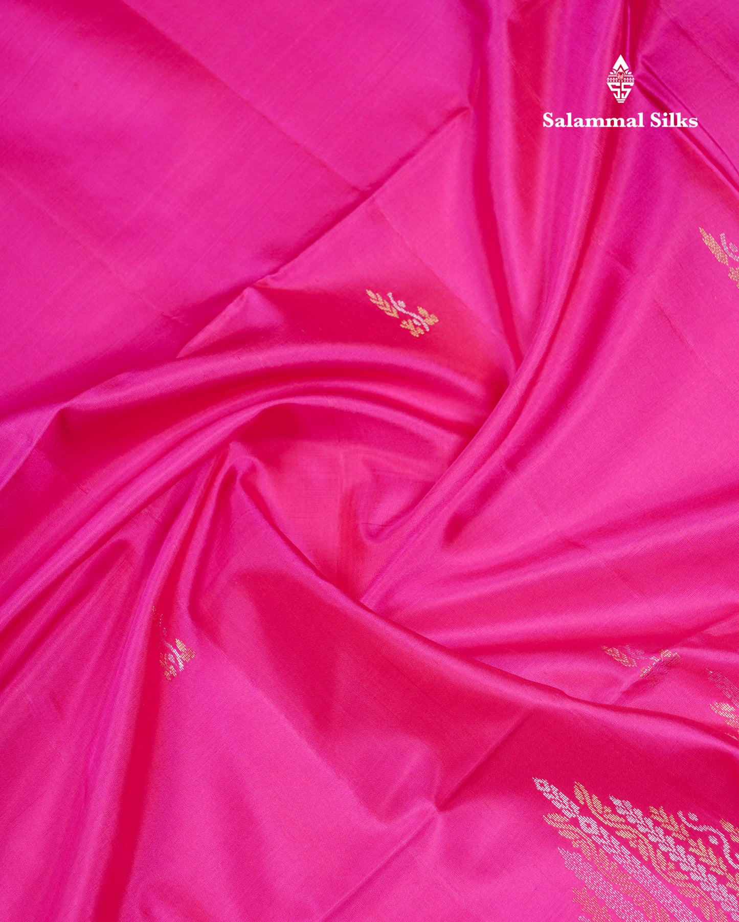 Beautiful Magenta Pink Pure Kanjivaram Soft Silk Saree With Fancy Turning Border