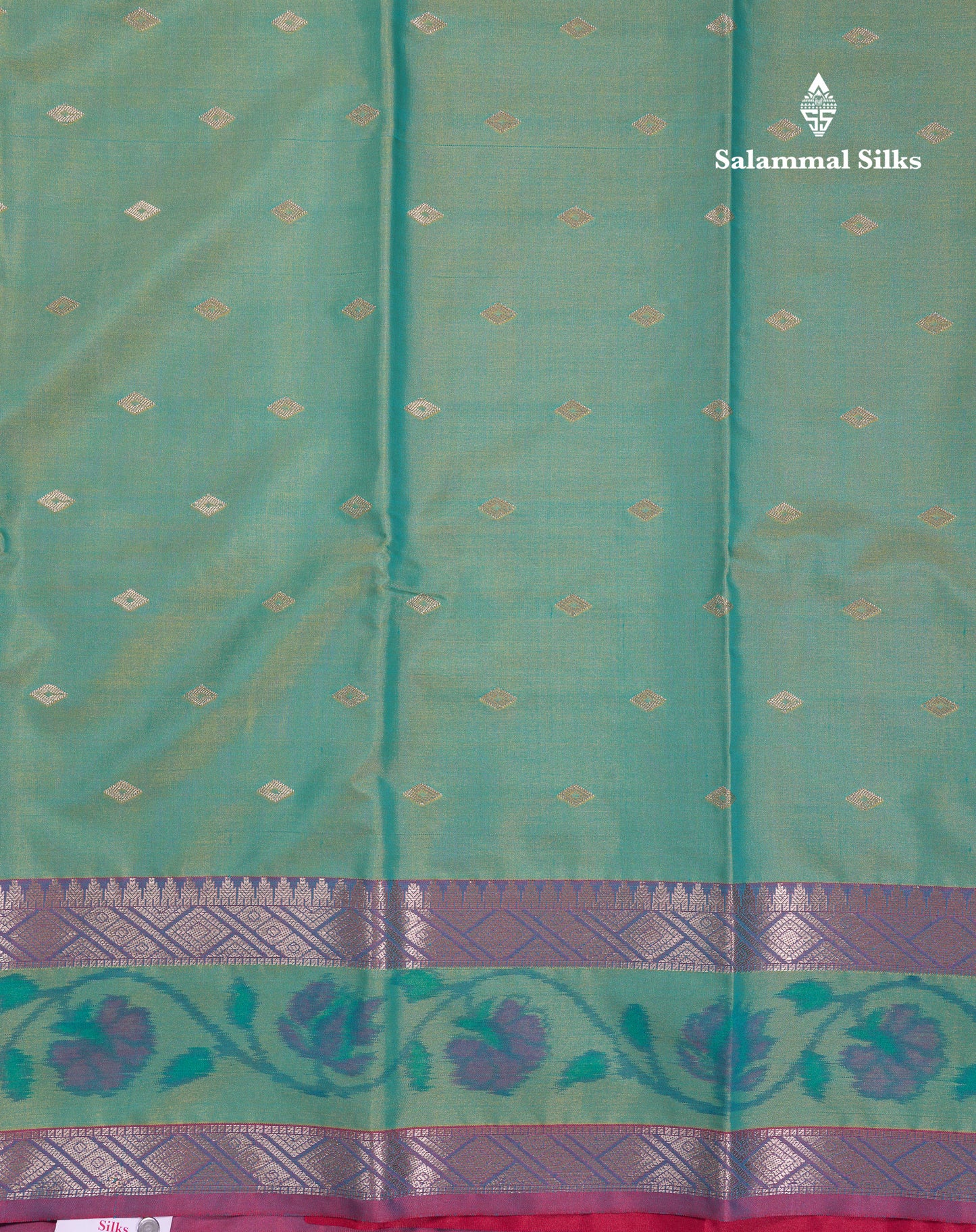 Beautiful Dual Tone Pink Semi Silk Saree With Contrast Brown Pochampalli Blouse