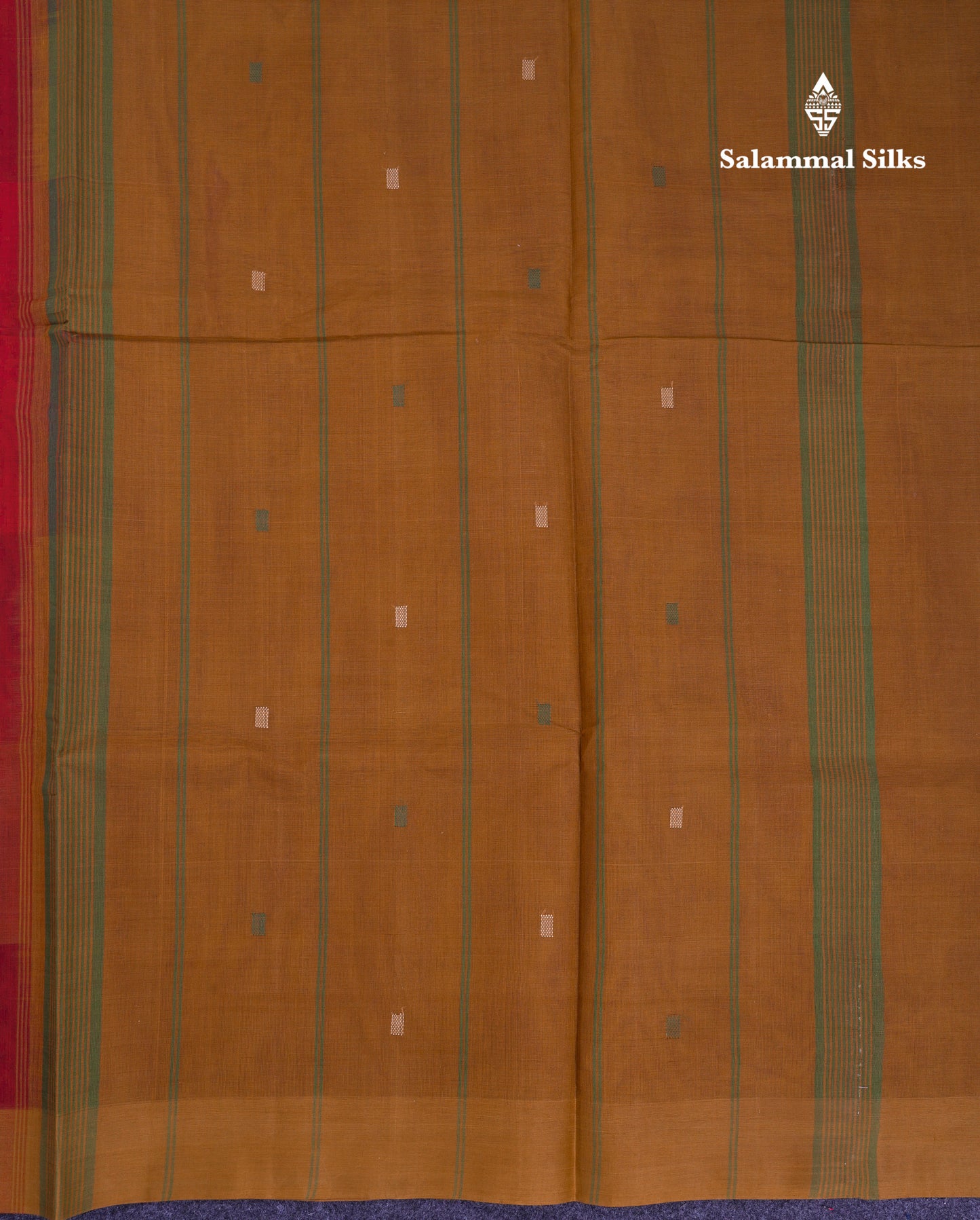 Beautiful Redish Maroon Pure Cotton Saree With Contrast Brown Border