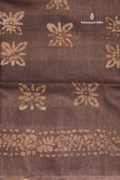 Brown Colour  Printed Pure Cotton With Mustard Yellow Blouse