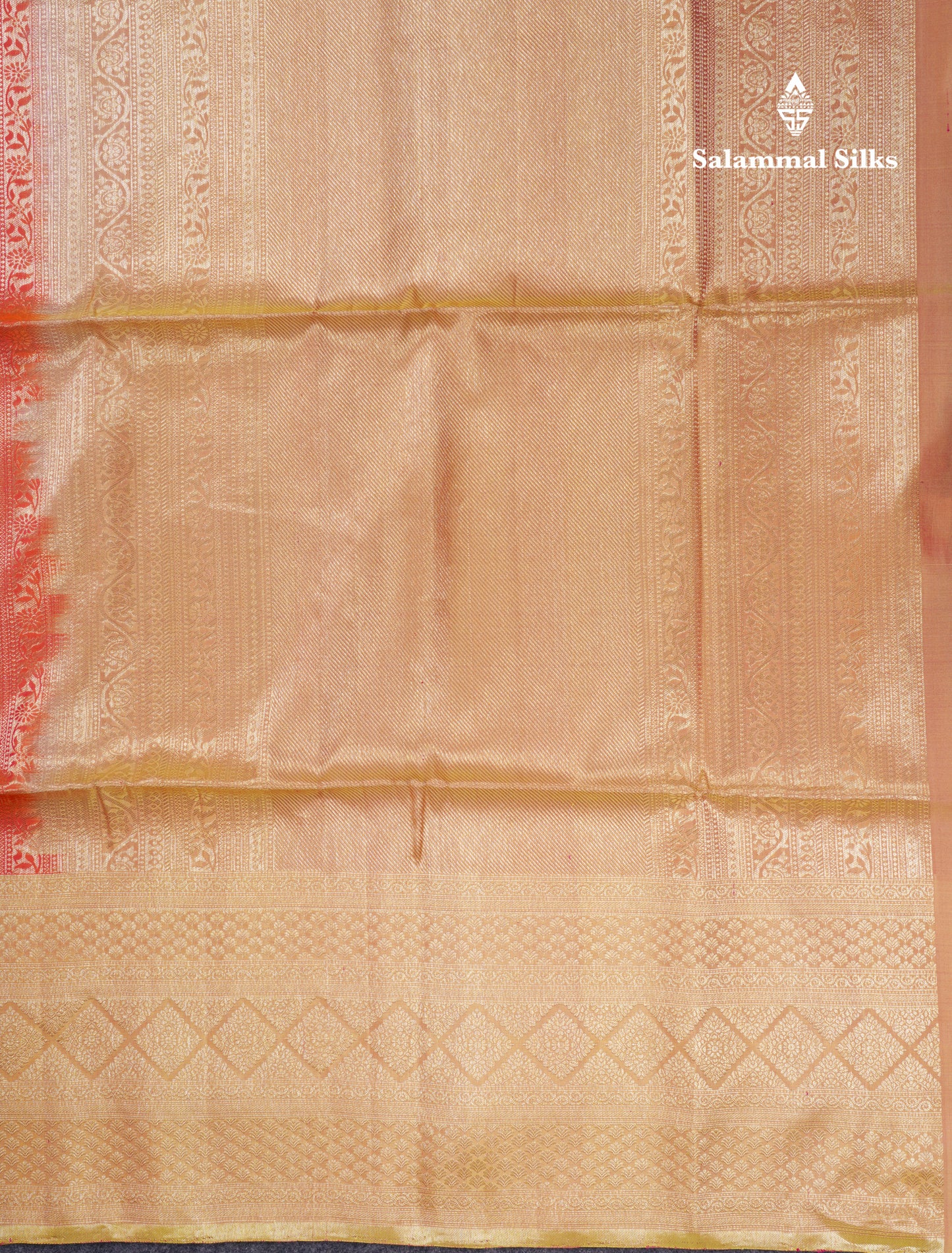 Beautiful Dual Tone Pinkish Orange Pure Soft Silk Saree With Contrast Dual Tone Parrot Green Border