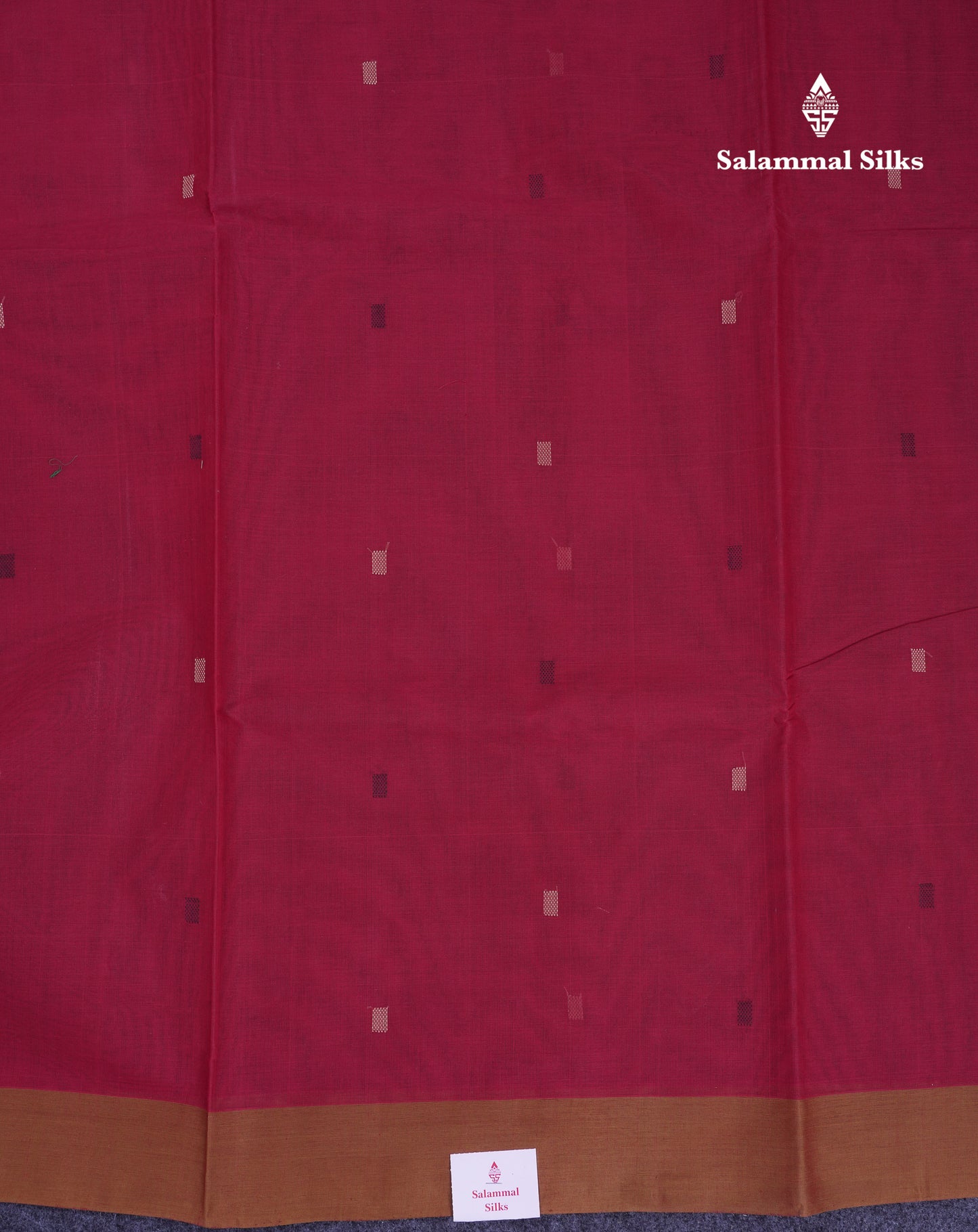 Beautiful Redish Maroon Pure Cotton Saree With Contrast Brown Border