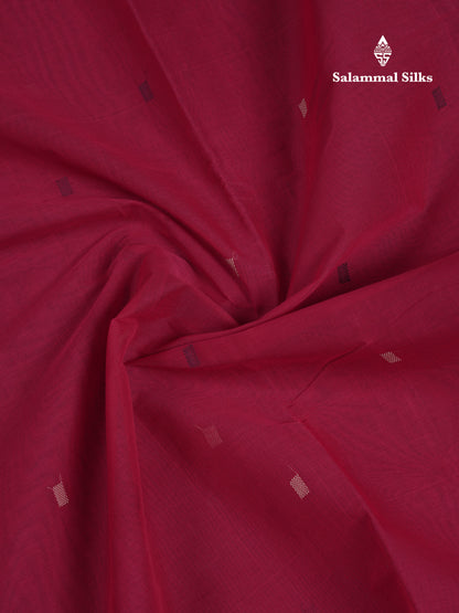 Beautiful Redish Maroon Pure Cotton Saree With Contrast Brown Border