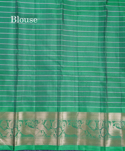 Olive Mustard Yellow Pure Silk Mix Saree With Contrast Green Border