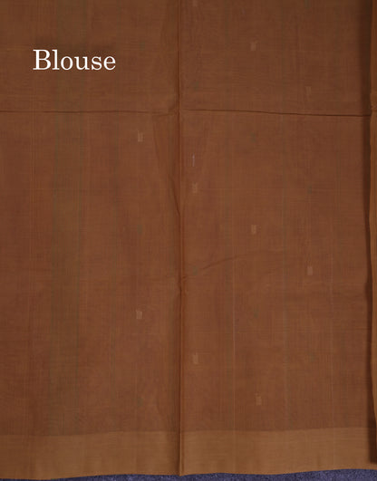 Beautiful Redish Maroon Pure Cotton Saree With Contrast Brown Border