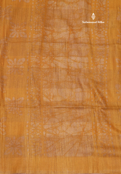 Brown Colour  Printed Pure Cotton With Mustard Yellow Blouse