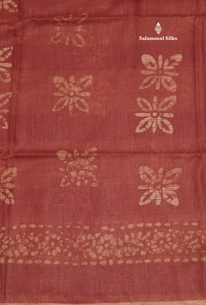 Brown Colour  Printed Pure Cotton With Mustard Yellow Blouse