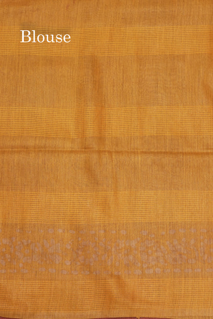 Brown Colour  Printed Pure Cotton With Mustard Yellow Blouse