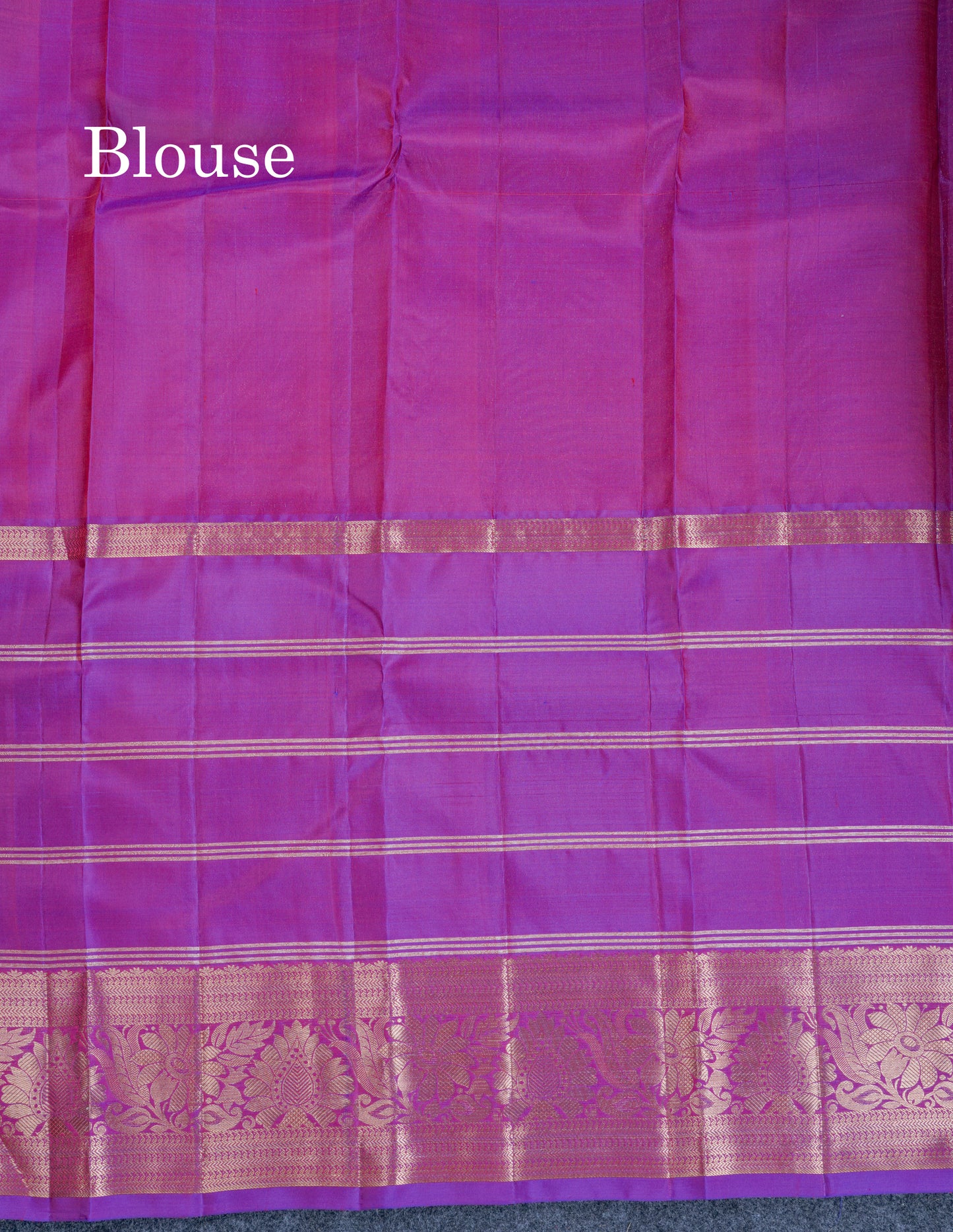 Chilly Red Mennakari Work Pure Silk Mix Saree With Contrast Long Purple Border