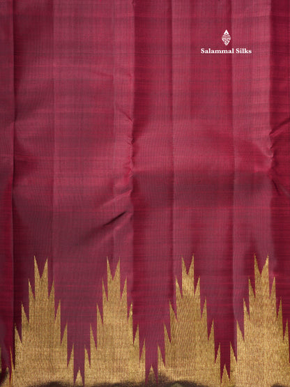 8 Kol Vadamalli Pure Kanjivaram Silk Saree with Traditional Temple Border