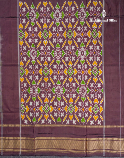 Sky Blue Tiny Checks Pure Kanjivaram Silk Saree With Contrast Navy Blue Pochampalli Pallu And Blouse