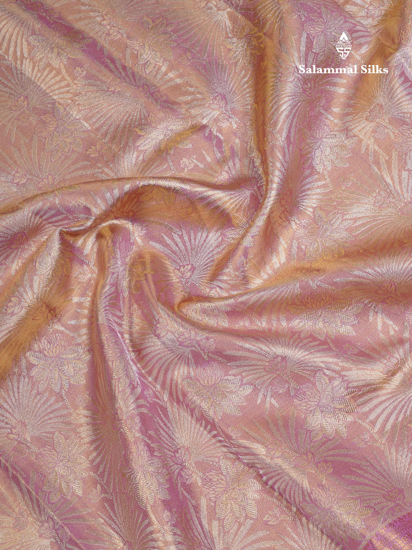 Beautiful Baby Pink Tissue Bridal Pure Kanjivaram Silk Saree With Contrast Light Pink Traditional Border