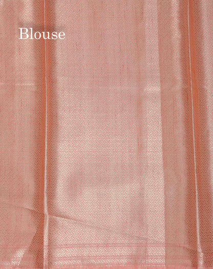 Cotton Mix Saree - Light Orange Colour Body Zari Butta With Fancy Border