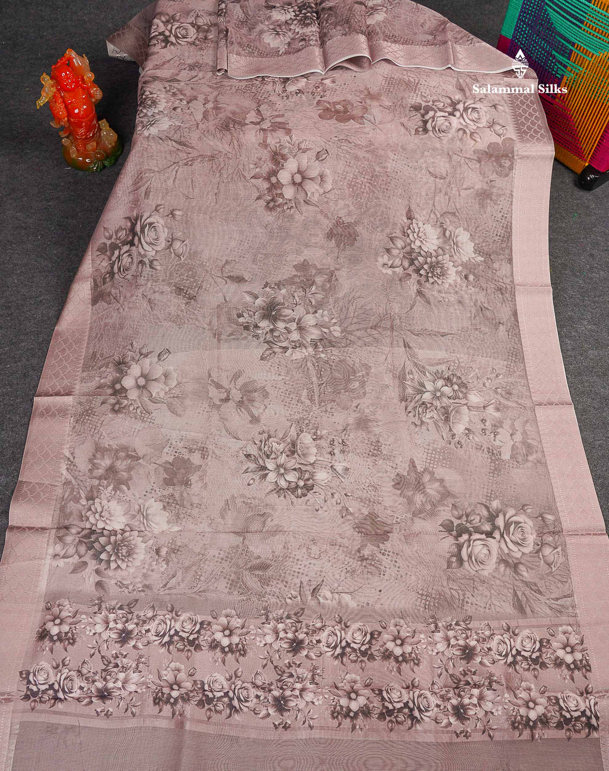 Kota Cotton Saree - Light Brown Colour Body With Fancy Border 