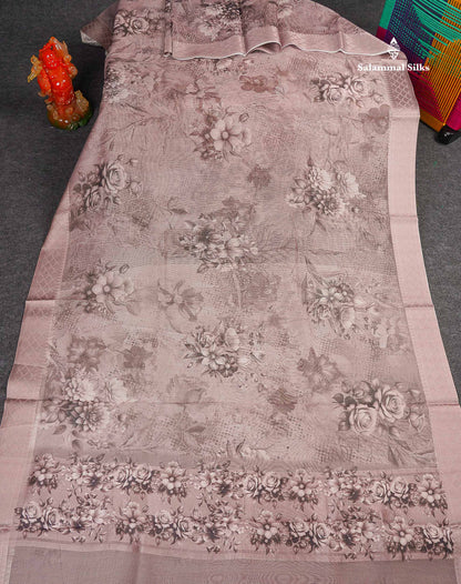 Kota Cotton Saree - Light Brown Colour Body With Fancy Border 