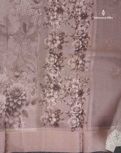 Kota Cotton Saree - Light Brown Colour Body With Fancy Border