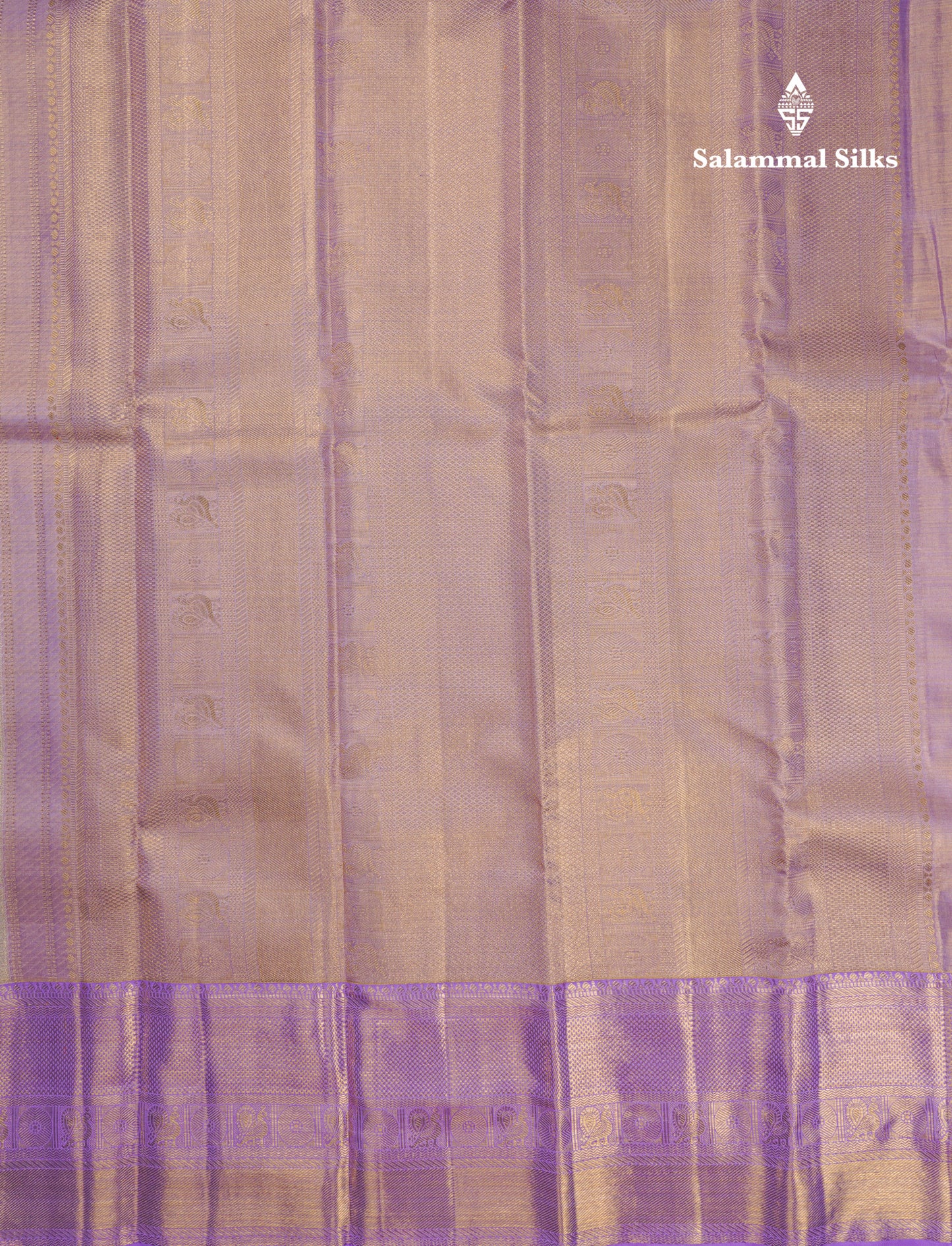 Beautiful Light Lavender Tissue Checks With Traditional Butta 2G Pure Kanjivaram Silk Saree With Contrast Lavender Border