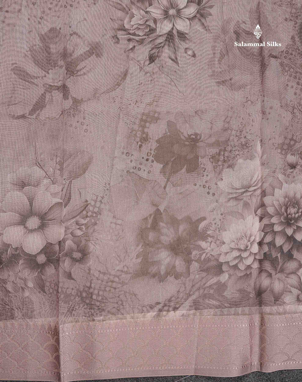 Kota Cotton Saree - Light Brown Colour Body With Fancy Border