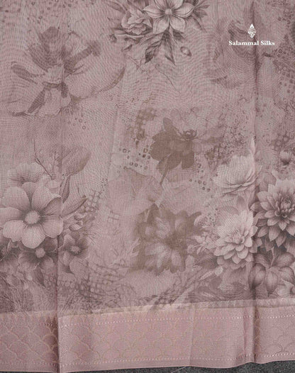 Kota Cotton Saree - Light Brown Colour Body With Fancy Border