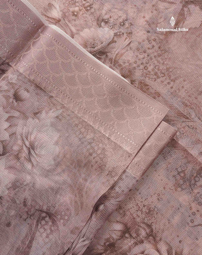 Kota Cotton Saree - Light Brown Colour Body With Fancy Border