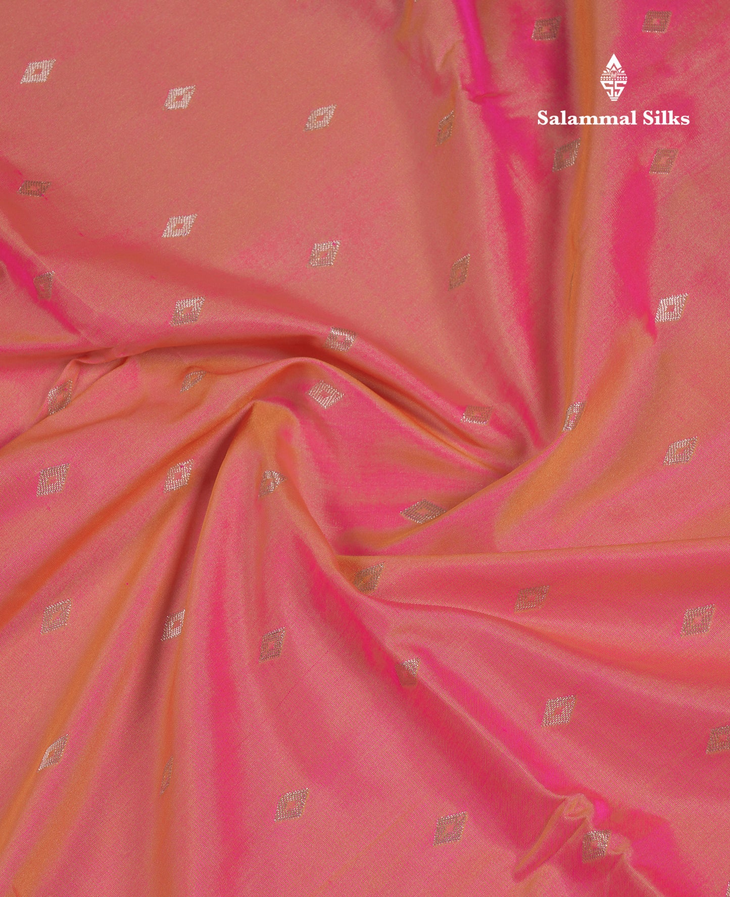 Beautiful Dual Tone Pink Semi Silk Saree With Contrast Brown Pochampalli Blouse