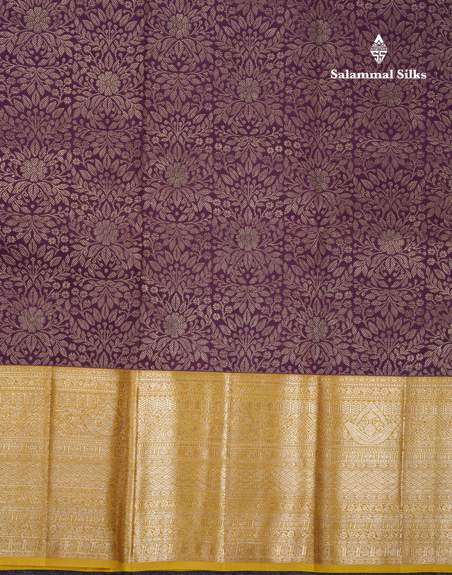 Beautiful Dark Magenta 2G Pure Kanjivaram Silk Saree With Contrast Yellow Traditional Evening Morning Border