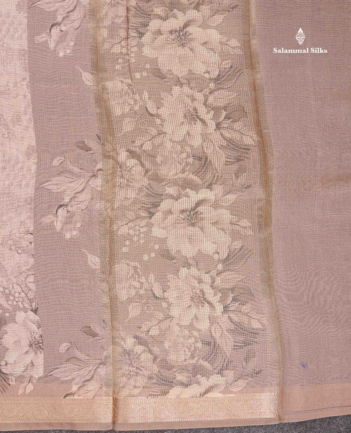 Kota Cotton Saree - Light Beige Colour Body Vaira Oosi Lines With Small Border